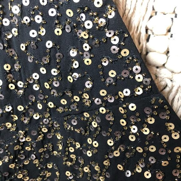 Harlowe & Graham Black & Gold Sequin Top - Picture 5 of 9